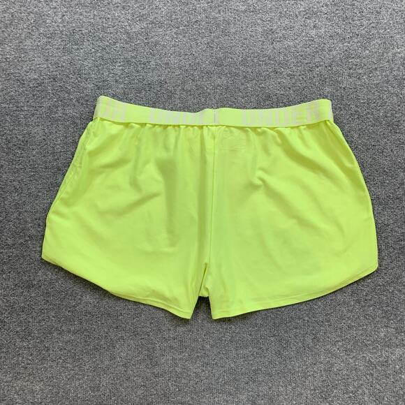 Under Armour Shorts Women L Large Highlighter Semi Fitted HeatGear Running Tulip - Picture 8 of 10